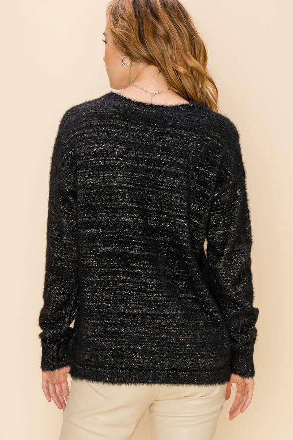 HyFve Double Zero Fuzzy Sweater- 3 Colors-Sweaters-Hyfve-Deja Nu Boutique, Women's Fashion Boutique in Lampasas, Texas