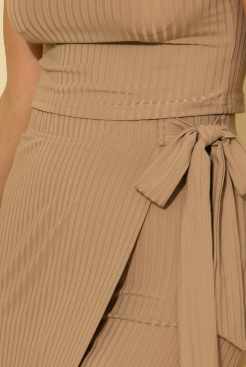 Hyfve Crop Top And Long Faux Wrap Skirt Set - Two Colors-Skirts-Hyfve-Deja Nu Boutique, Women's Fashion Boutique in Lampasas, Texas