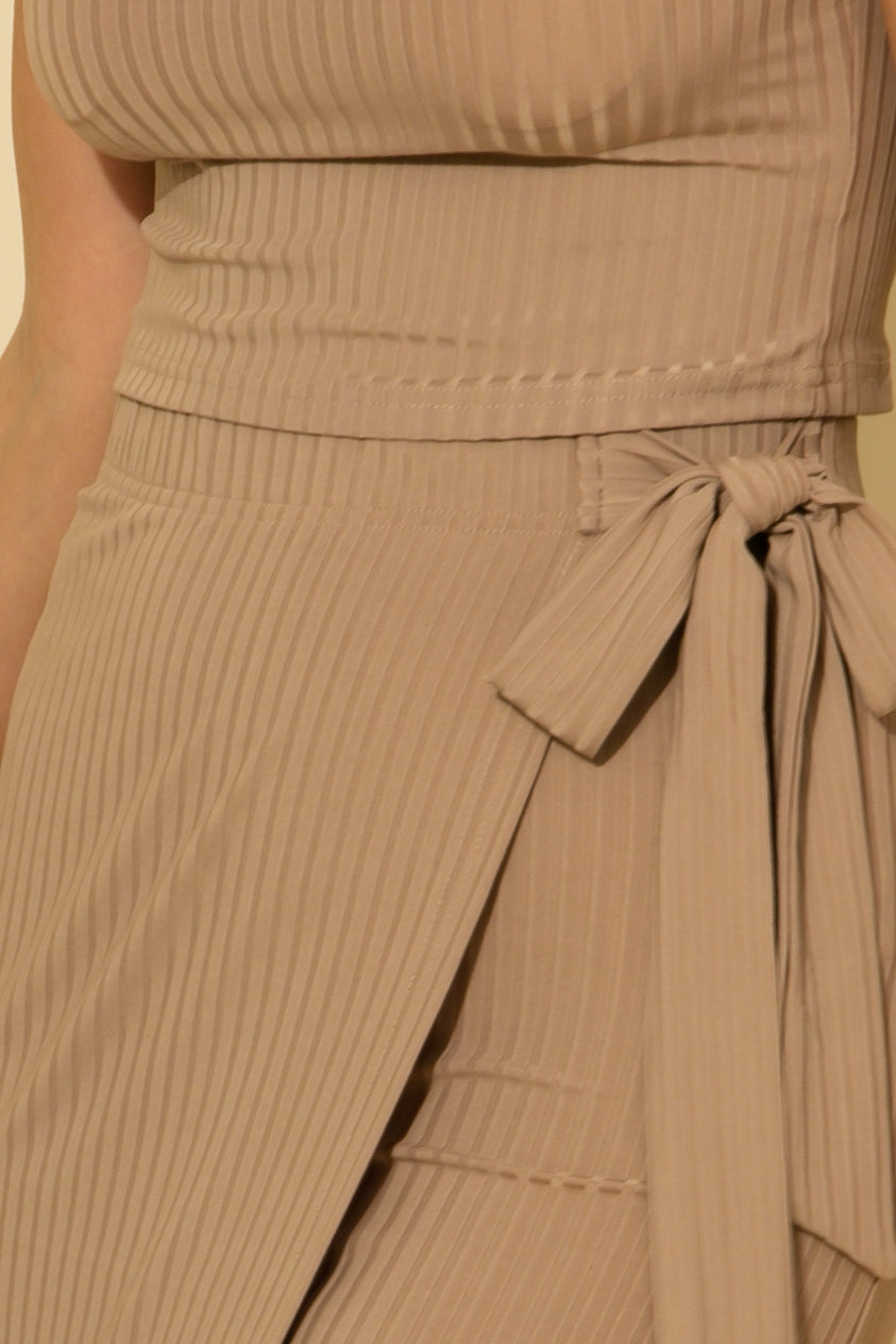 Hyfve Crop Top And Long Faux Wrap Skirt Set - Two Colors-Skirts-Hyfve-Deja Nu Boutique, Women's Fashion Boutique in Lampasas, Texas