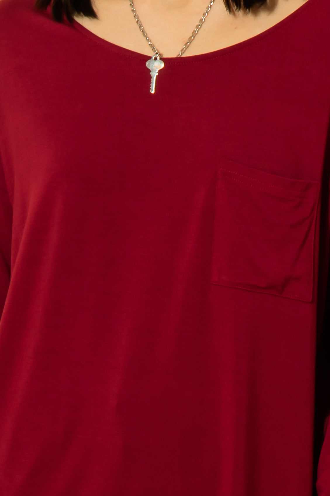 Hyfve Double Zero Scoop Neck Pocket Long Sleeve Tee In Five Colors-Long Sleeves-Hyfve-Deja Nu Boutique, Women's Fashion Boutique in Lampasas, Texas