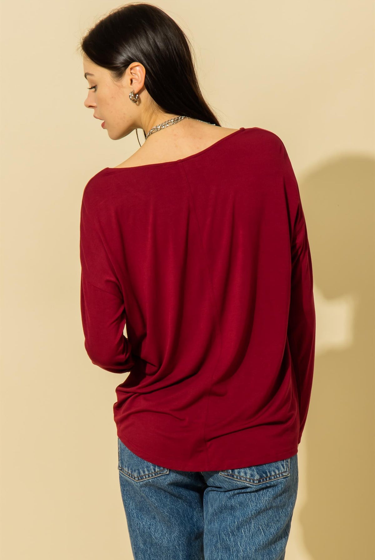 Hyfve Double Zero Scoop Neck Pocket Long Sleeve Tee In Five Colors-Long Sleeves-Hyfve-Deja Nu Boutique, Women's Fashion Boutique in Lampasas, Texas