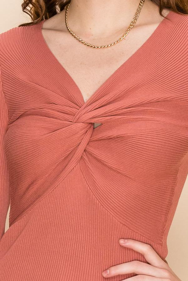 Hyfve Twist Front Long Sleeve Tops- 2 Colors-Long Sleeves-Hyfve-Deja Nu Boutique, Women's Fashion Boutique in Lampasas, Texas