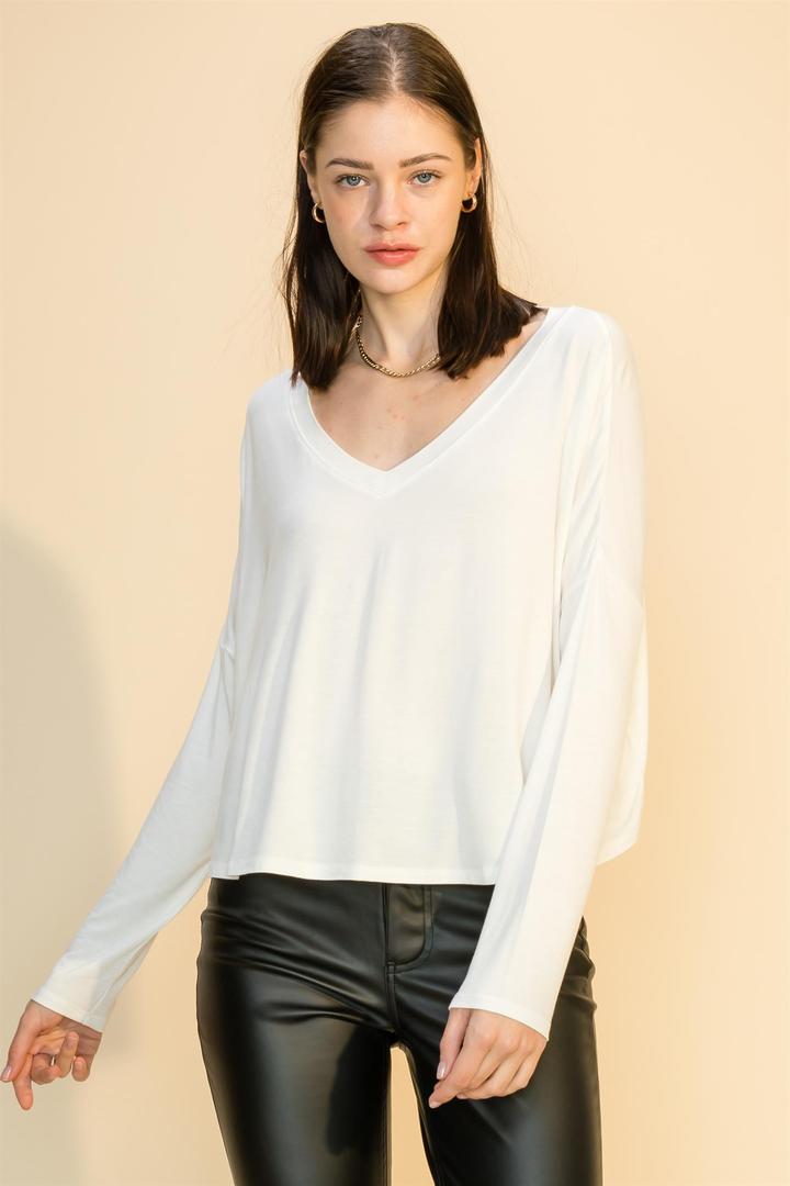 Hyfve V Neck Long Sleeve Swing Top In Six Colors-Long Sleeves-Hyfve-Deja Nu Boutique, Women's Fashion Boutique in Lampasas, Texas