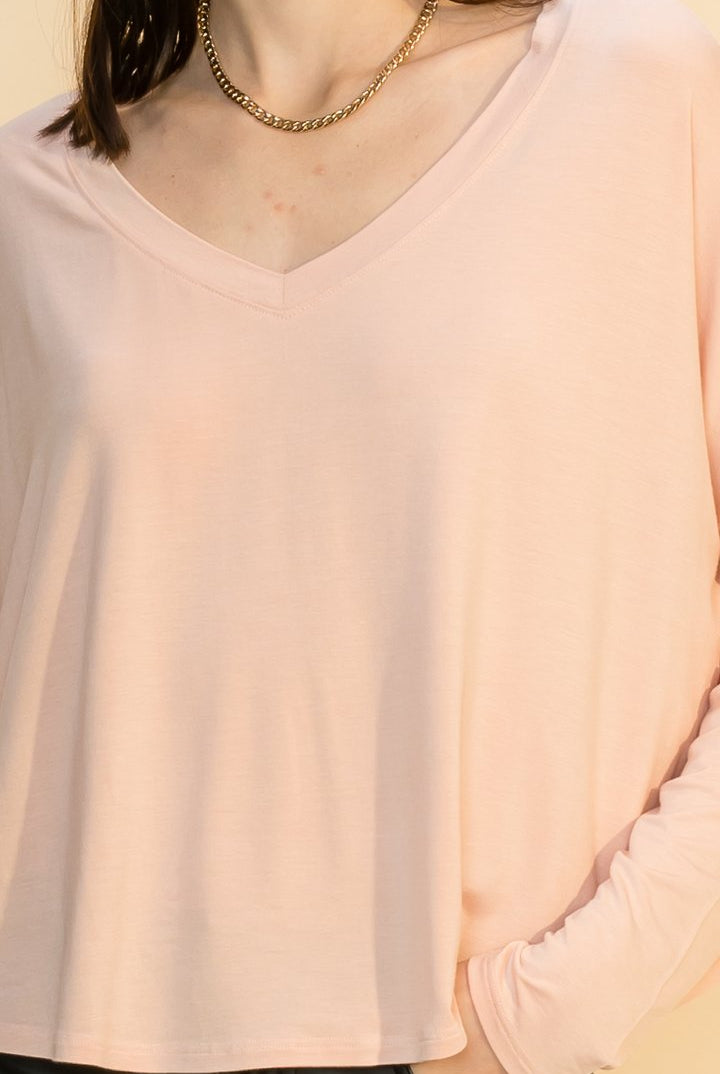 Hyfve V Neck Long Sleeve Swing Top In Six Colors-Long Sleeves-Hyfve-Deja Nu Boutique, Women's Fashion Boutique in Lampasas, Texas
