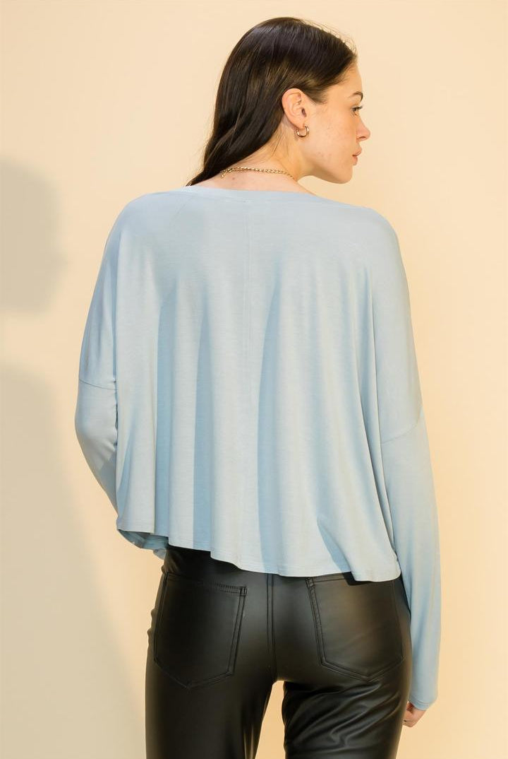 Hyfve V Neck Long Sleeve Swing Top In Six Colors-Long Sleeves-Hyfve-Deja Nu Boutique, Women's Fashion Boutique in Lampasas, Texas