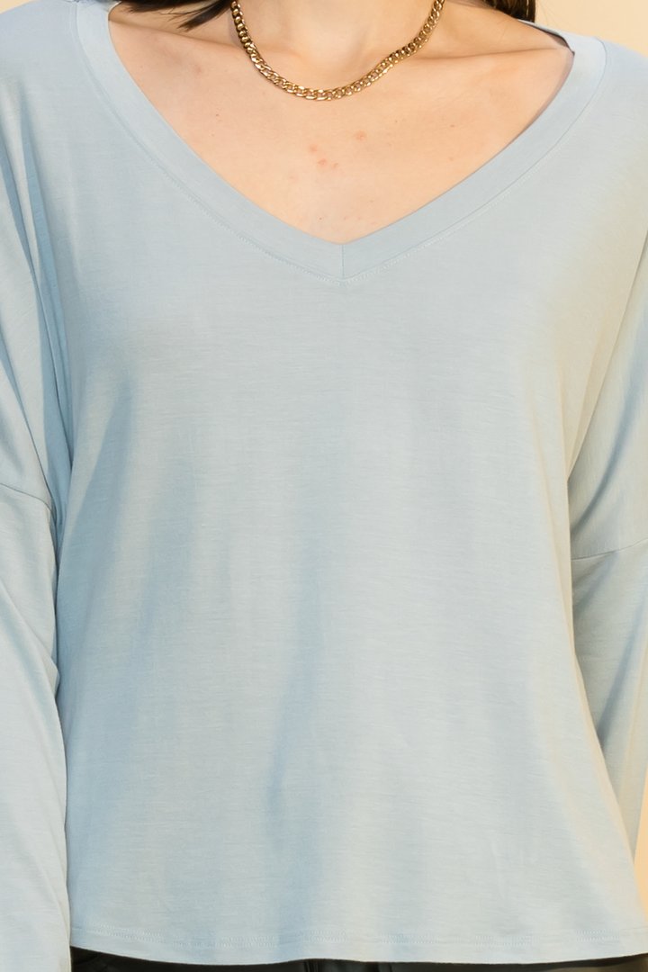 Hyfve V Neck Long Sleeve Swing Top In Six Colors-Long Sleeves-Hyfve-Deja Nu Boutique, Women's Fashion Boutique in Lampasas, Texas