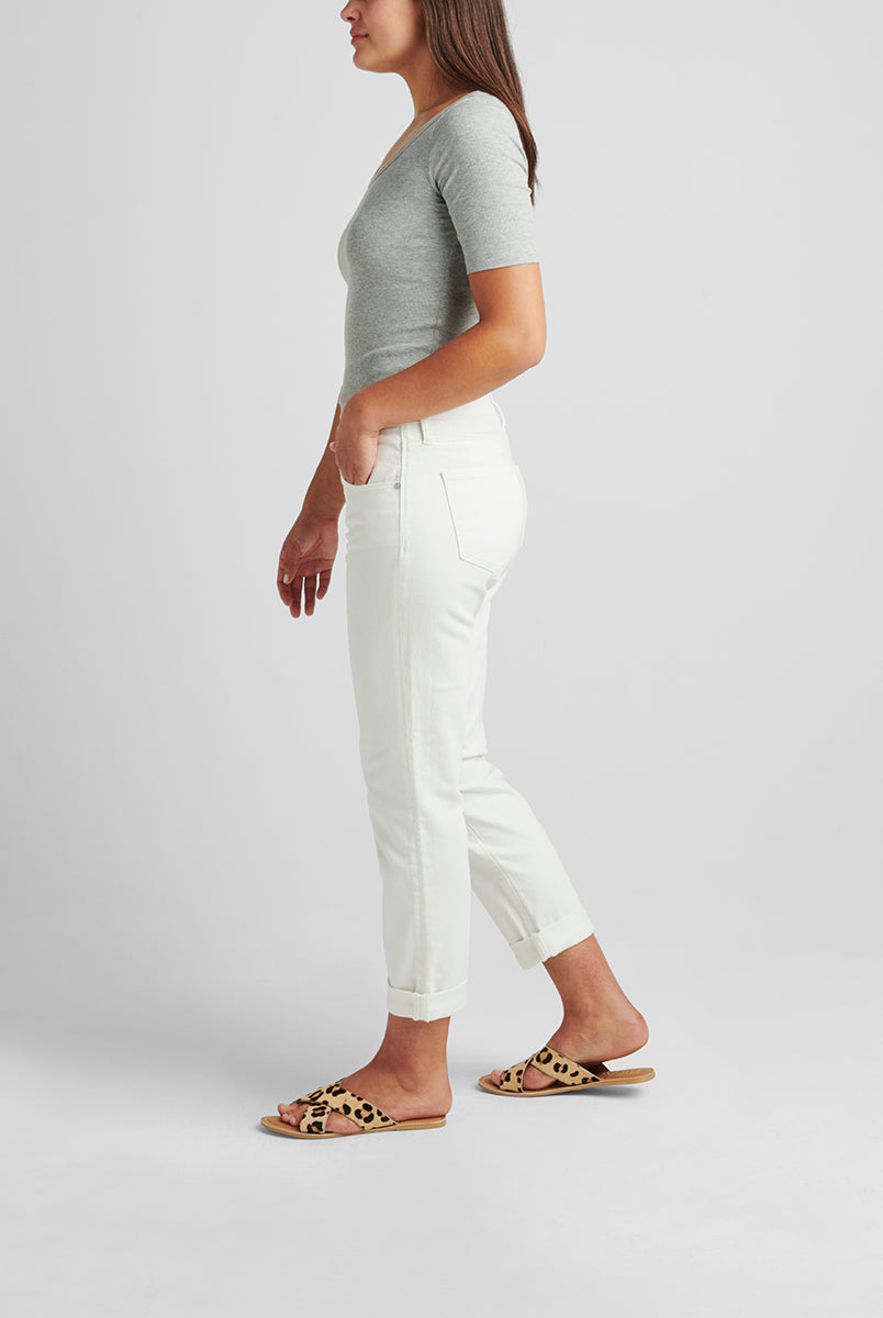 Jag Carter Girlfriend Mid Rise White Jean-Bottoms-Jag-Deja Nu Boutique, Women's Fashion Boutique in Lampasas, Texas