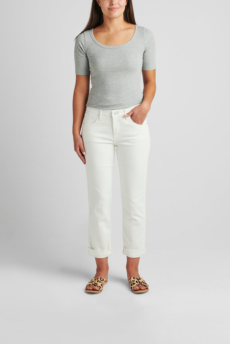 Jag Carter Girlfriend Mid Rise White Jean-Bottoms-Jag-Deja Nu Boutique, Women's Fashion Boutique in Lampasas, Texas