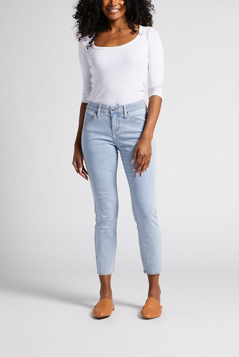 Jag Cecilia Mid Rise Pinstripe Ankle Skinny Jean-Bottoms-Jag-Deja Nu Boutique, Women's Fashion Boutique in Lampasas, Texas