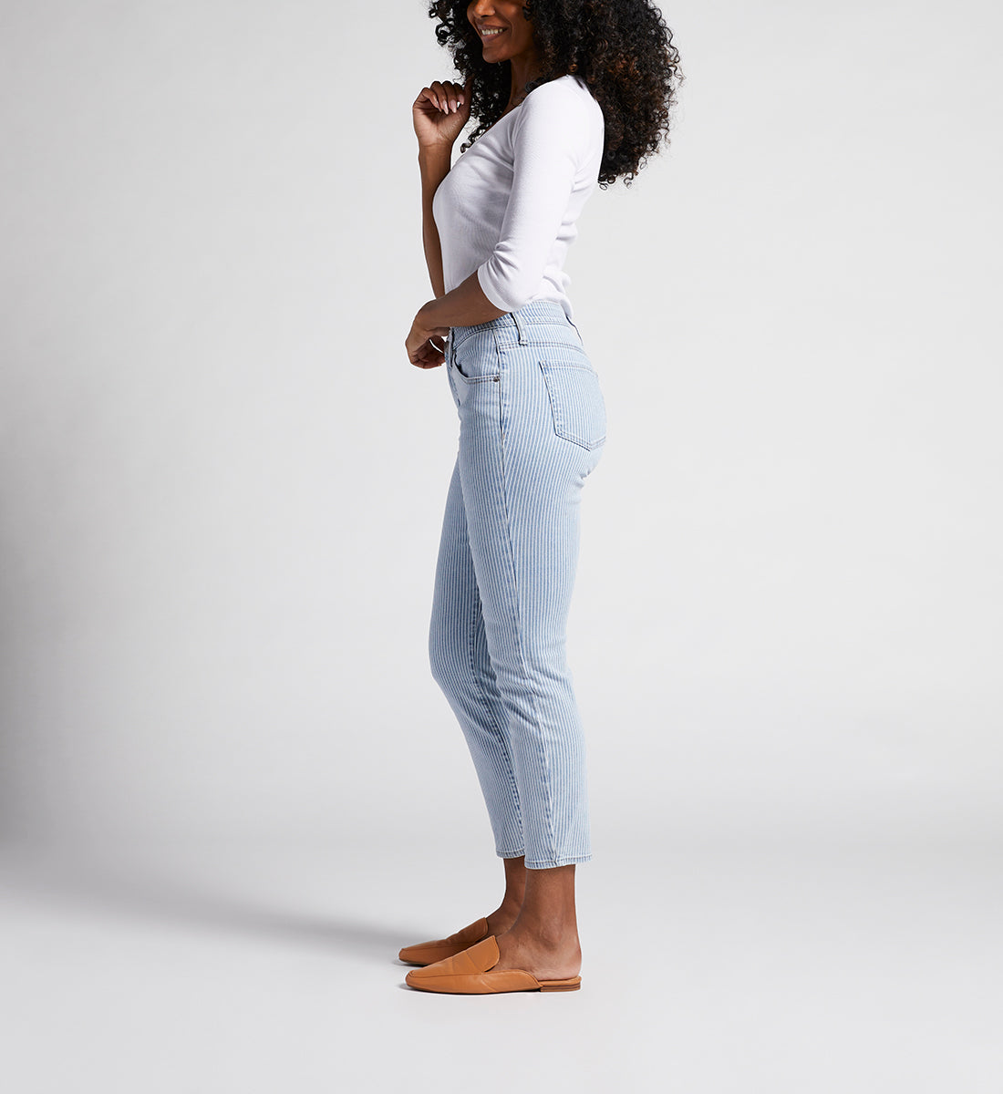 Jag Cecilia Mid Rise Pinstripe Ankle Skinny Jean-Bottoms-Jag-Deja Nu Boutique, Women's Fashion Boutique in Lampasas, Texas