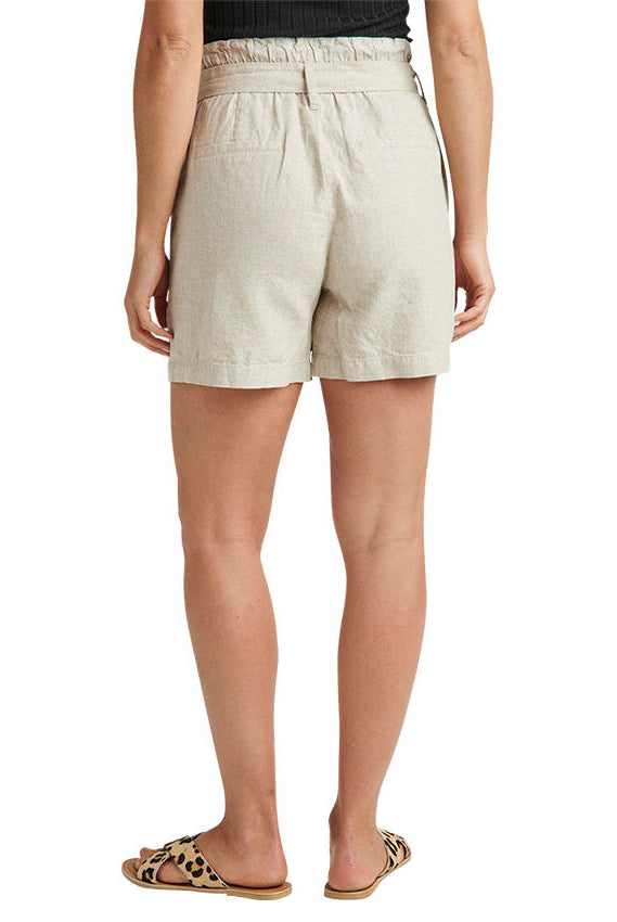 Jag High Rise Belted Pleat Paper Bag Short In Oatmeal-Bottoms-Jag-Deja Nu Boutique, Women's Fashion Boutique in Lampasas, Texas