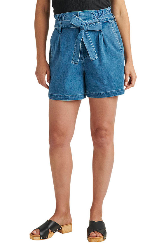 Jag High Rise Belted Pleated Paperbag Short In Blue Nova-Bottoms-Jag-Deja Nu Boutique, Women's Fashion Boutique in Lampasas, Texas