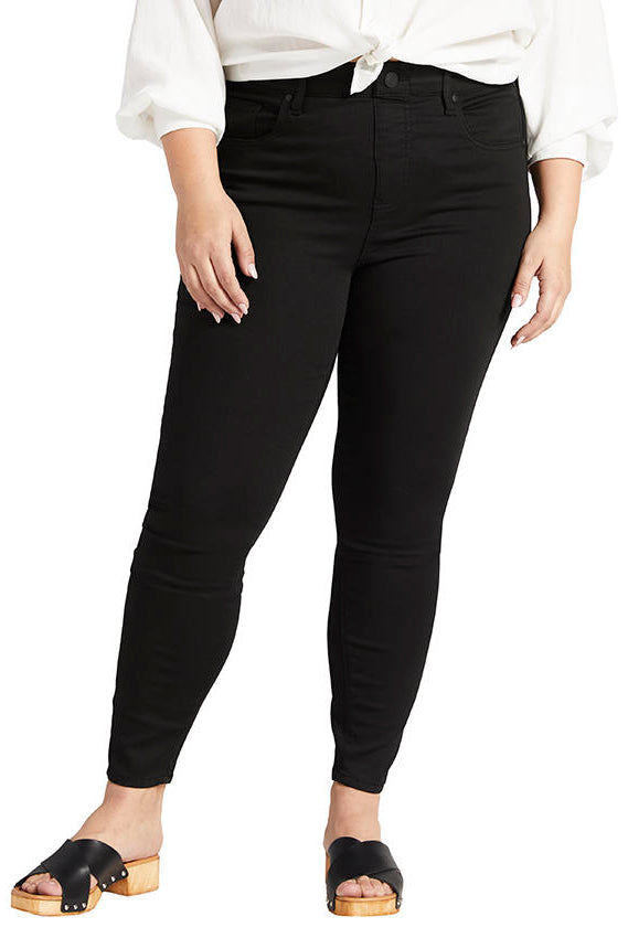 Jag High Rise Valentina Pull On Skinny Jean In Black Plus-Curvy/Plus Jeans-Jag-Deja Nu Boutique, Women's Fashion Boutique in Lampasas, Texas