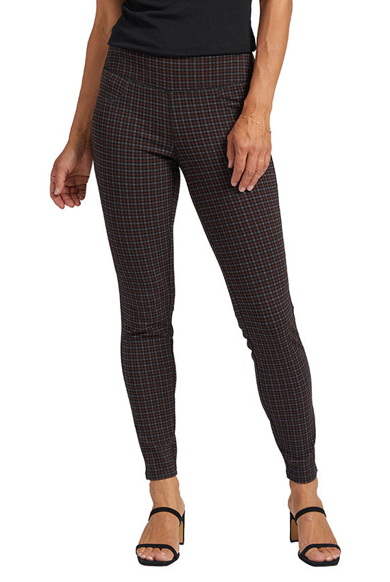 Jag Mid Rise Ricki Legging In Red Plaid-Leggings-Jag-Deja Nu Boutique, Women's Fashion Boutique in Lampasas, Texas
