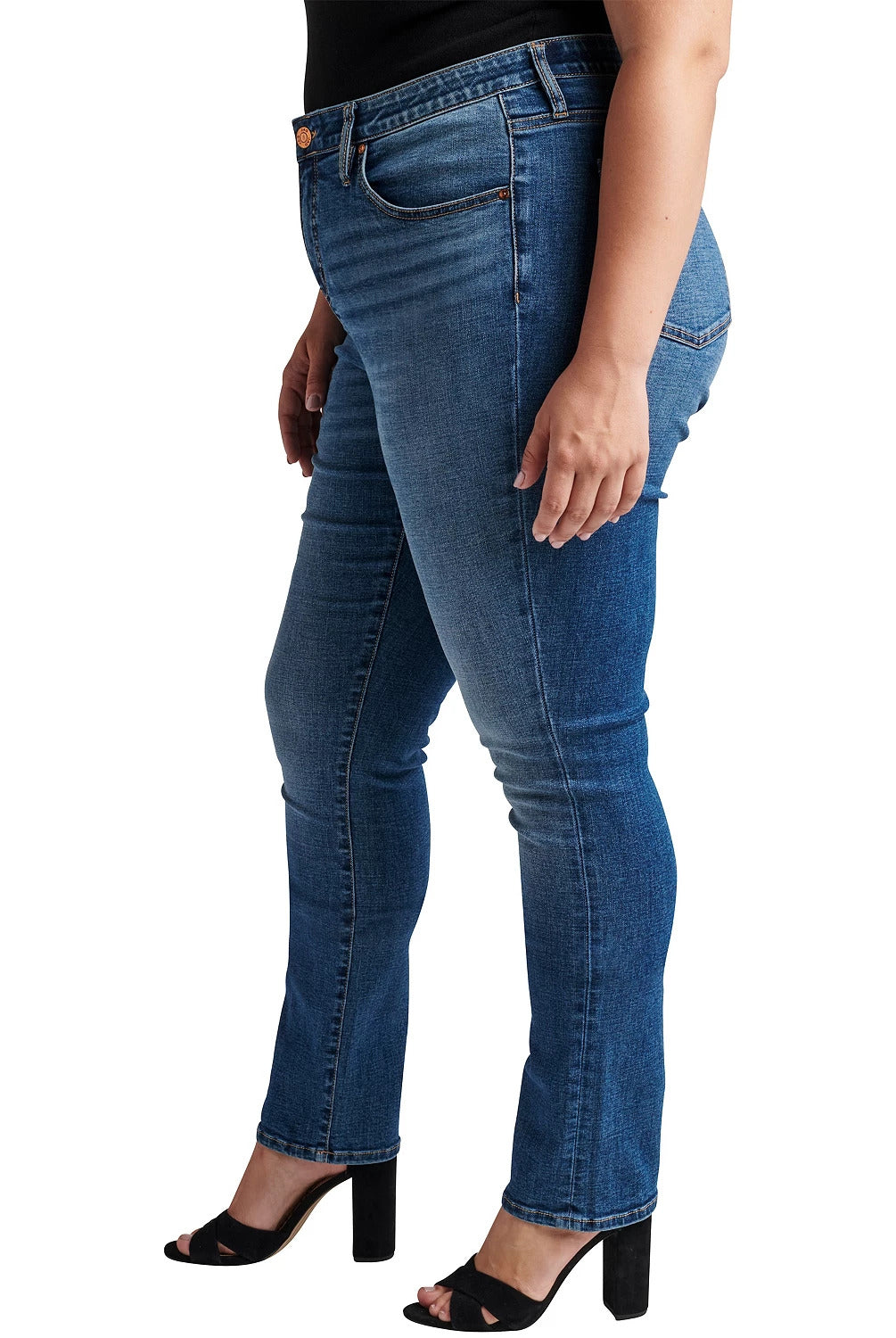 Jag Ruby Mid Rise Straight Leg Jeans In Austin Blue - Plus-Curvy/Plus Jeans-Jag-Deja Nu Boutique, Women's Fashion Boutique in Lampasas, Texas