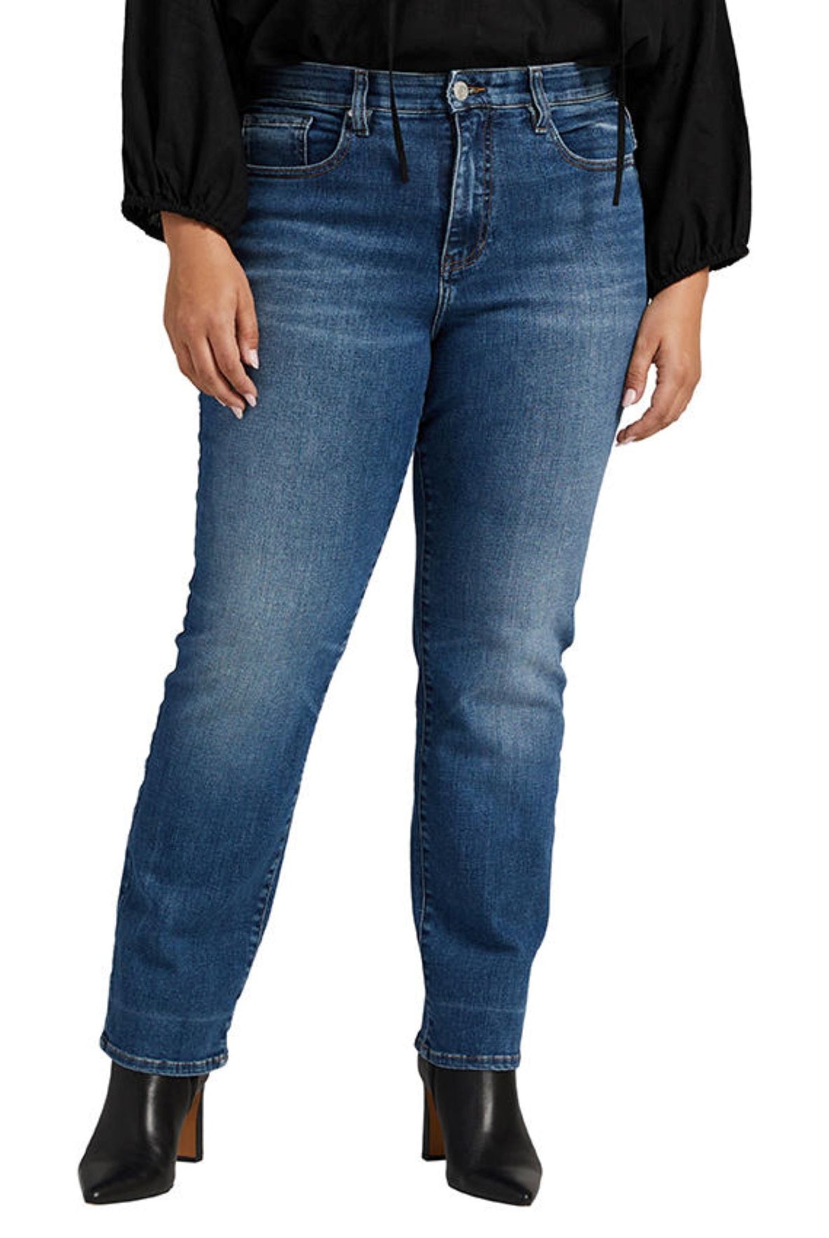 Jag Stella 30-Inch Straight Plus In Maya Blue-Curvy/Plus Jeans-Jag-Deja Nu Boutique, Women's Fashion Boutique in Lampasas, Texas