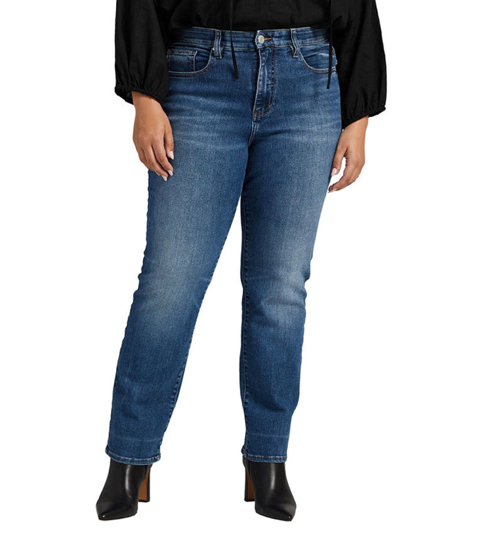 Jag Stella 30-Inch Straight Plus In Maya Blue-Curvy/Plus Jeans-Jag-Deja Nu Boutique, Women's Fashion Boutique in Lampasas, Texas