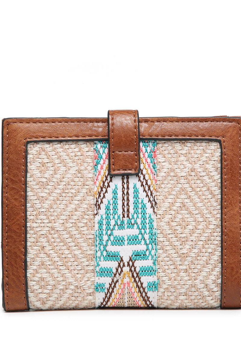 Jen & Co. Bessie Canvas Tribal Mauve Wallet-Handbags, Wallets & Cases-Jen & Co.-Deja Nu Boutique, Women's Fashion Boutique in Lampasas, Texas