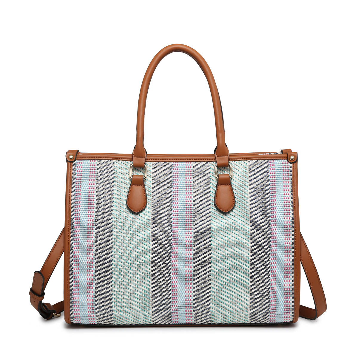 Jen & Co. Chelsea Structured Satchel In Multi Color Stripe-Handbags, Wallets & Cases-Jen & Co.-Deja Nu Boutique, Women's Fashion Boutique in Lampasas, Texas