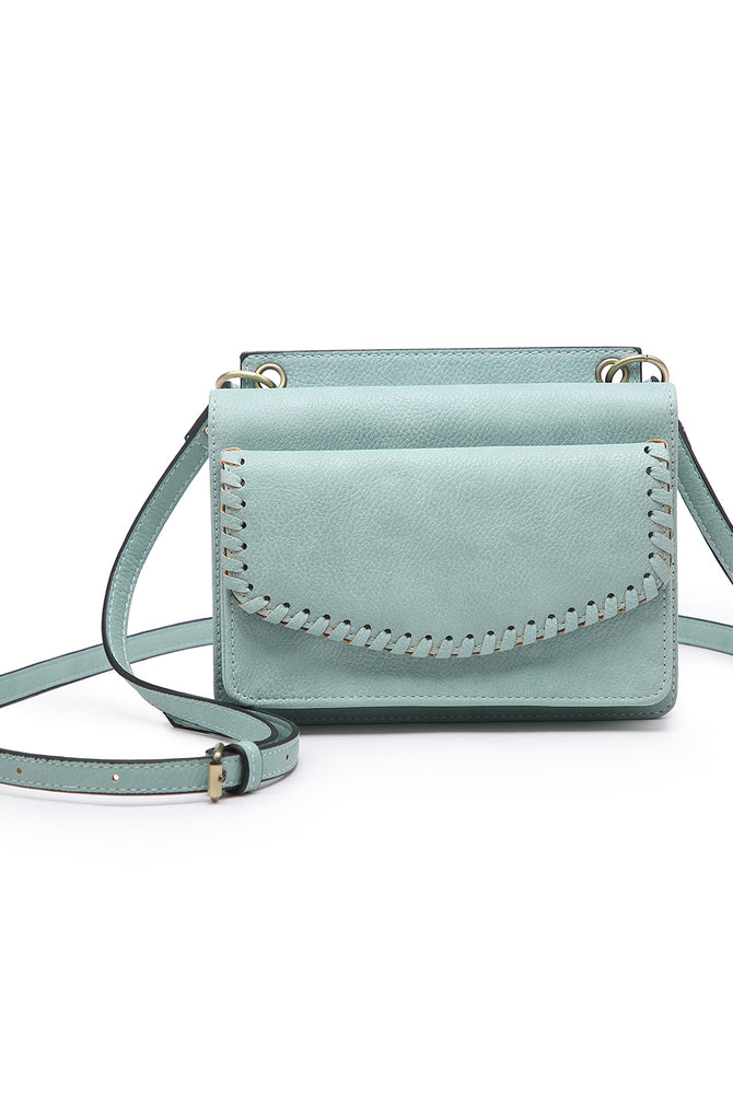 Jen & Co. Evelyn Light Teal Crossbody-Wallet With Whipstitch Detail-Handbags, Wallets & Cases-Jen & Co.-Deja Nu Boutique, Women's Fashion Boutique in Lampasas, Texas