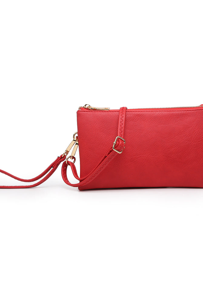 Jen & Co. Red Riley Monogramable 3 Compartment Crossbody Or Wristlet-Handbags, Wallets & Cases-Jen & Co.-Deja Nu Boutique, Women's Fashion Boutique in Lampasas, Texas