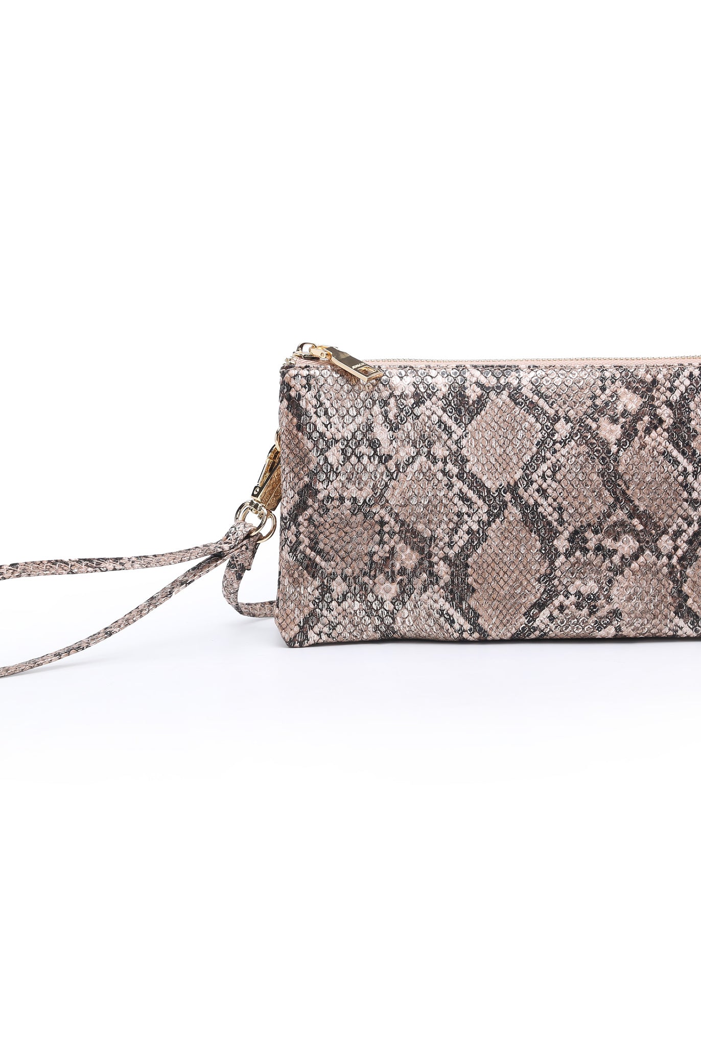 Jen & Co. Riley Bronze Python 3 Compartment Crossbody Or Wristlet-Handbags, Wallets & Cases-Jen & Co.-Deja Nu Boutique, Women's Fashion Boutique in Lampasas, Texas