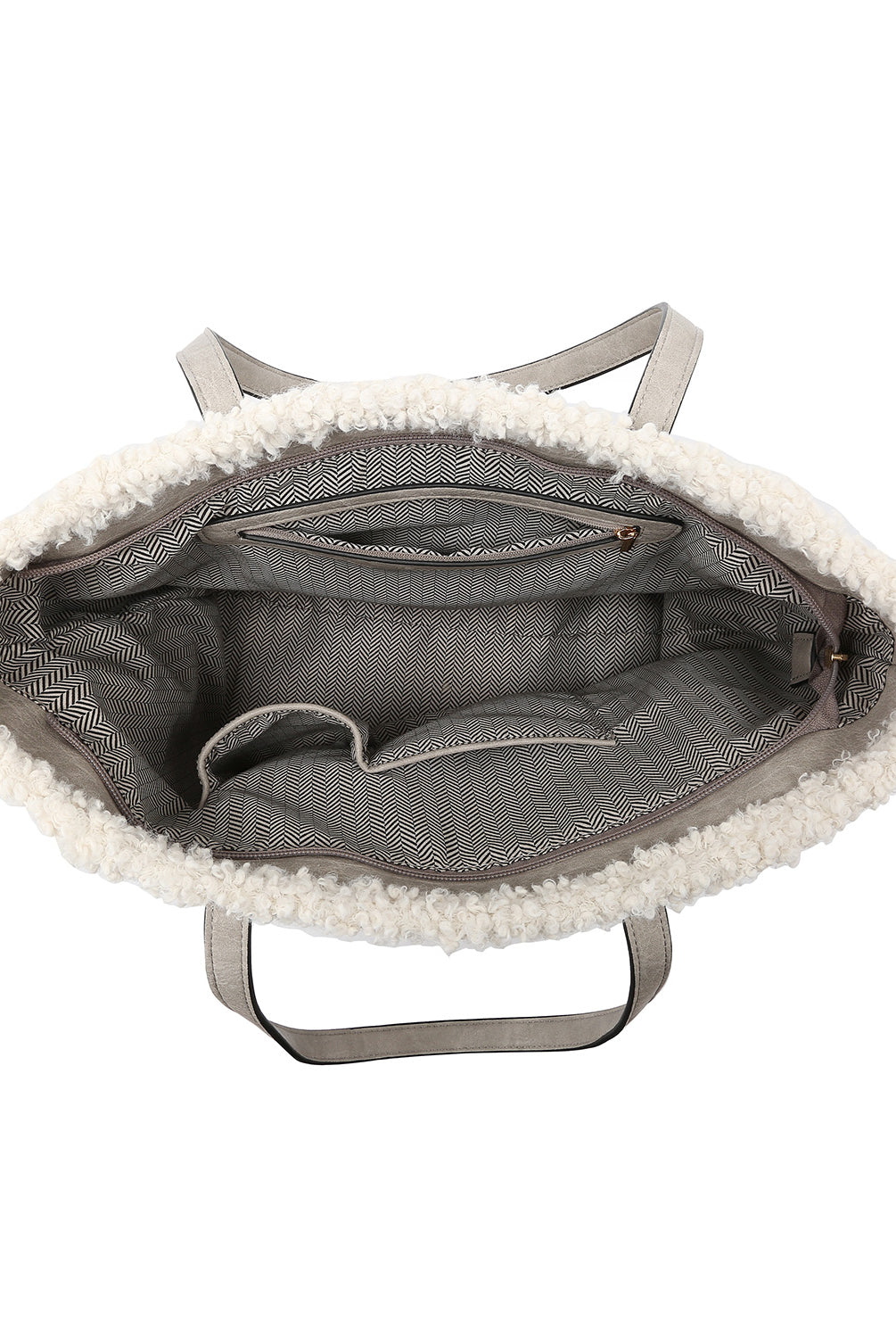 Jen & Co Lulu Sherpa Trim Tote With Front Pocket In Dark Brown-Handbags, Wallets & Cases-Jen & Co.-Deja Nu Boutique, Women's Fashion Boutique in Lampasas, Texas