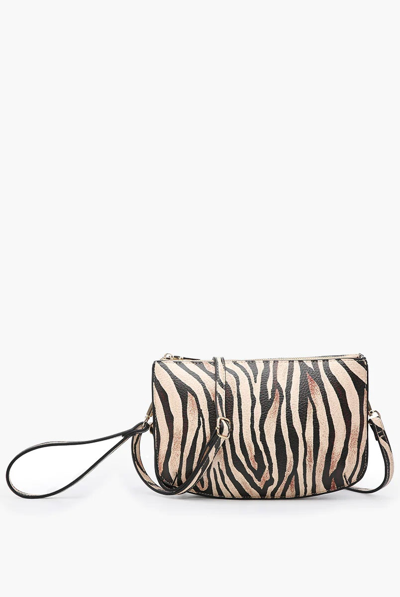 Jen & Co Mila Monogramable Clutch Crossbody In Tiger Print-Handbags, Wallets & Cases-Jen & Co.-Deja Nu Boutique, Women's Fashion Boutique in Lampasas, Texas