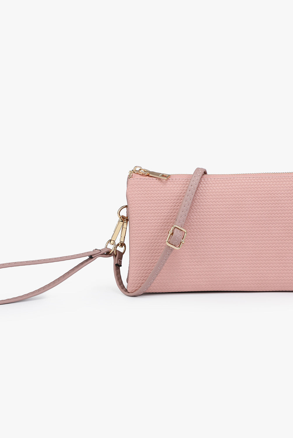 Jen & Co Riley Monogram 3 Compartment Crossbody Or Wristlet In Mauve-Handbags, Wallets & Cases-Jen & Co.-Deja Nu Boutique, Women's Fashion Boutique in Lampasas, Texas