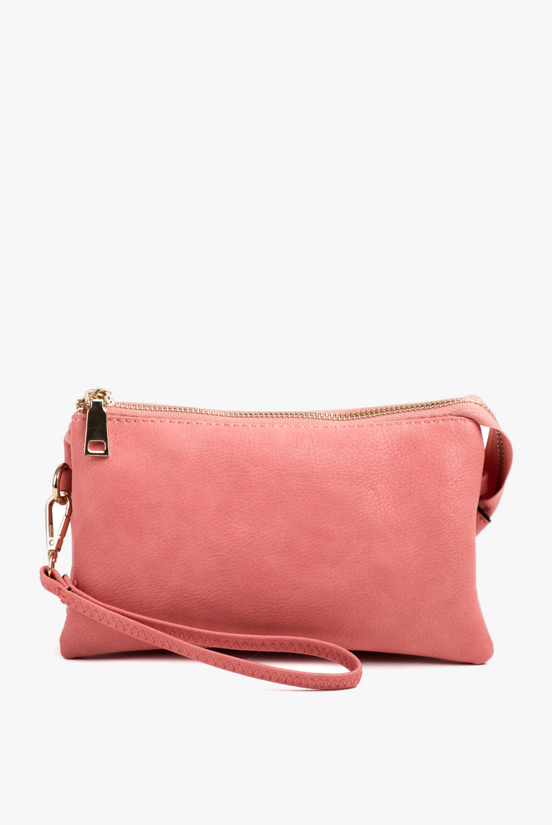 Jen & Co Riley Monogram 3 Compartment Crossbody Or Wristlet In Peach-Handbags, Wallets & Cases-Jen & Co.-Deja Nu Boutique, Women's Fashion Boutique in Lampasas, Texas
