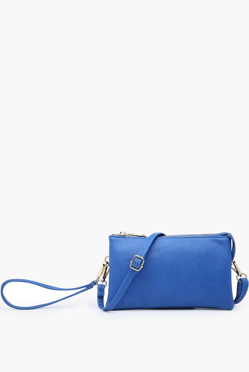 Jen & Co Riley Monogram 3 Compartment Crossbody Or Wristlet In Indigo-Handbags, Wallets & Cases-Jen & Co.-Deja Nu Boutique, Women's Fashion Boutique in Lampasas, Texas