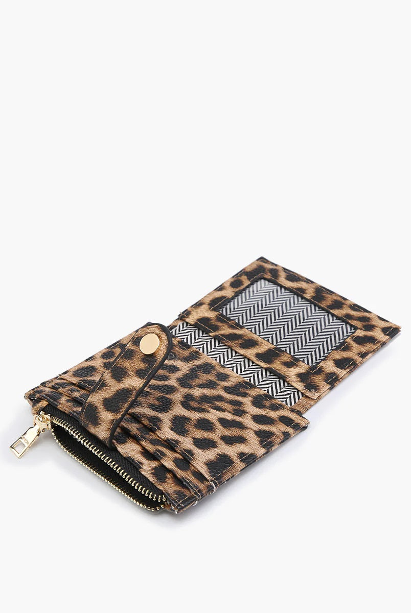 Jen & Co Sam Mini Snap Wallet Card Holder In Grey Python Print-Handbags, Wallets & Cases-Jen & Co.-Deja Nu Boutique, Women's Fashion Boutique in Lampasas, Texas