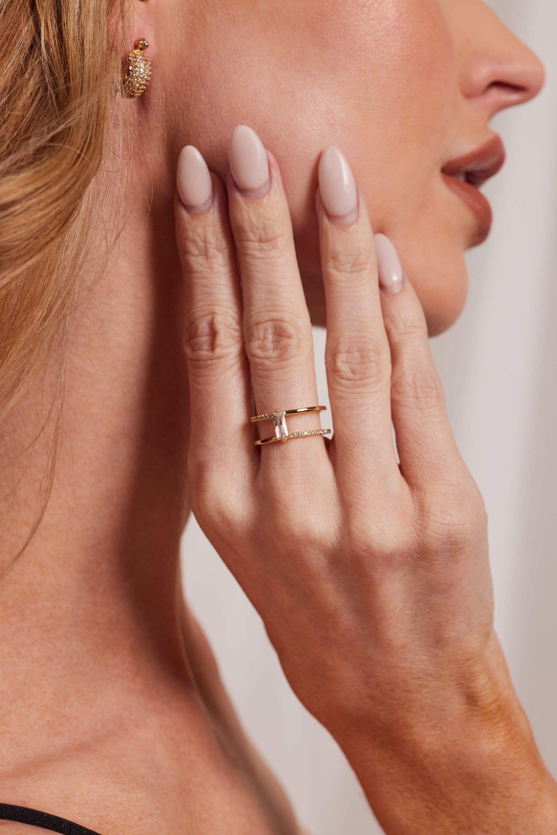 Kinsey Designs Cora Ring Double Band Ring With Baguette Center-Rings-Kinsey Designs-Deja Nu Boutique, Women's Fashion Boutique in Lampasas, Texas