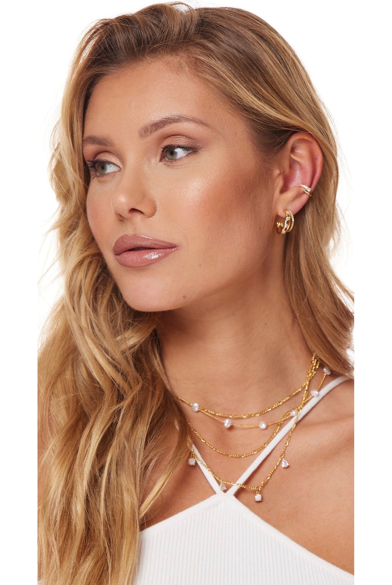 Kinsey Designs Hattie Pearl 16k Gold Plated Brass Cubic Zirconia-Earrings-Kinsey Designs-Deja Nu Boutique, Women's Fashion Boutique in Lampasas, Texas