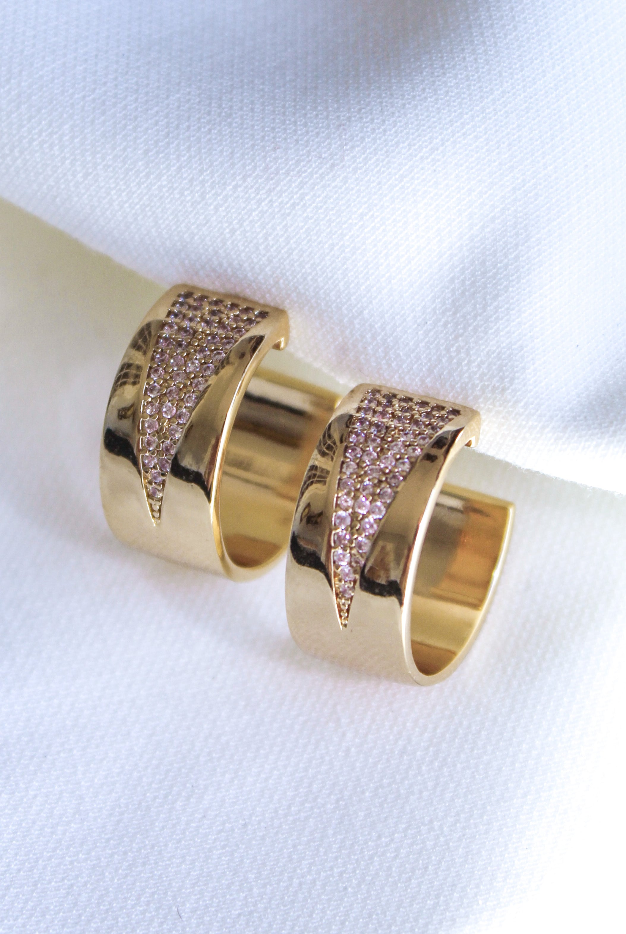 Kinsey Designs Ledger Wide Hoop with Pave Triangle-Earrings-Kinsey Designs-Deja Nu Boutique, Women's Fashion Boutique in Lampasas, Texas