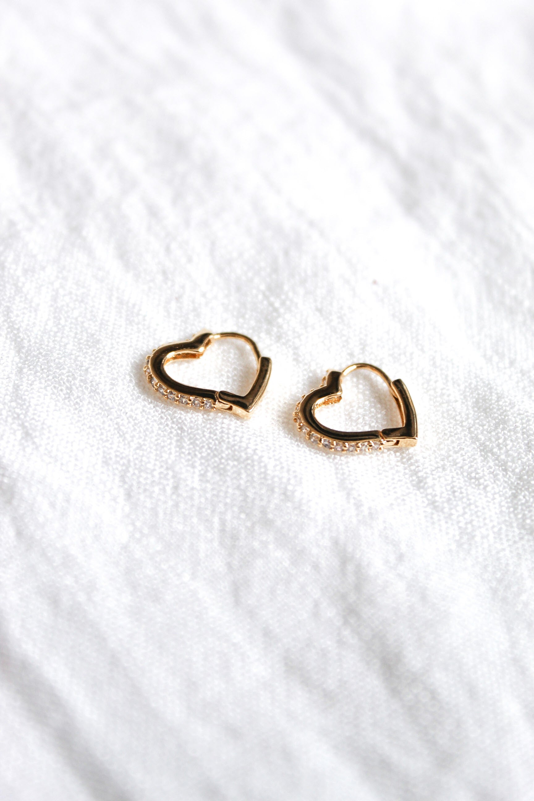 Kinsey Designs Lux Darling Huggie Pave Heart Shaped Hoop-Earrings-Kinsey Designs-Deja Nu Boutique, Women's Fashion Boutique in Lampasas, Texas