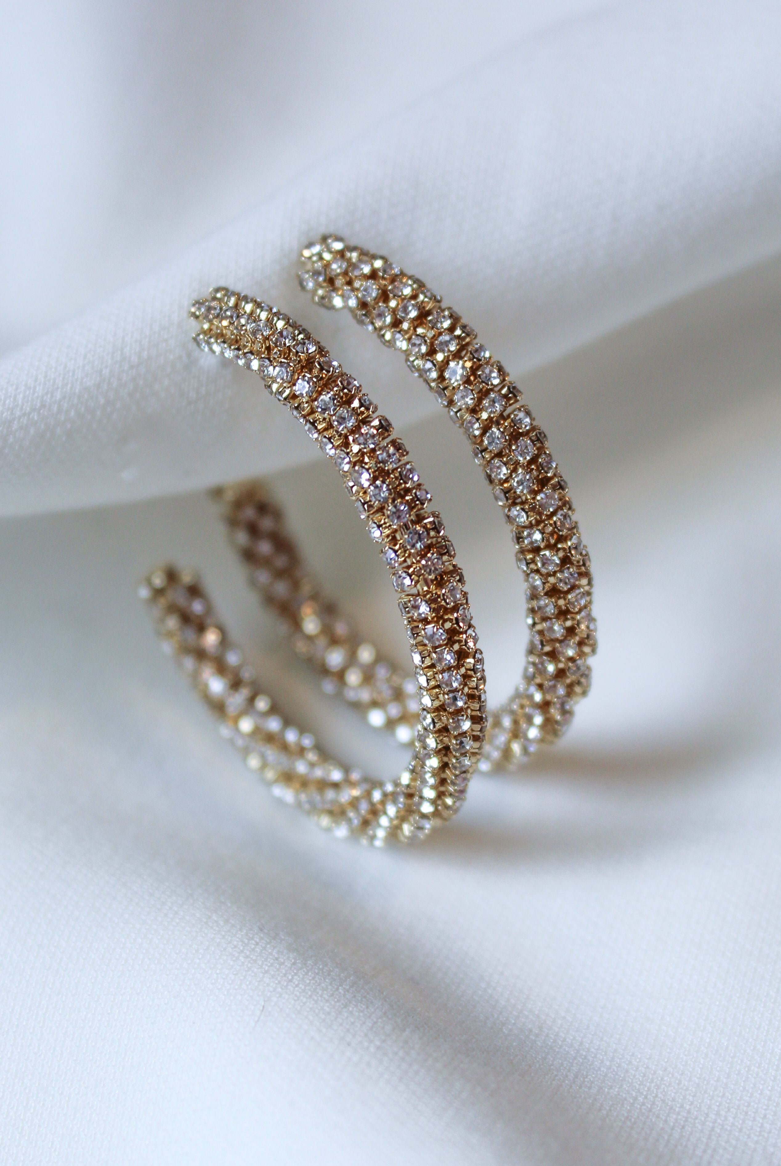 Kinsey Designs Riley Wrapped CZ Open Hoop Earring-Earrings-Kinsey Designs-Deja Nu Boutique, Women's Fashion Boutique in Lampasas, Texas