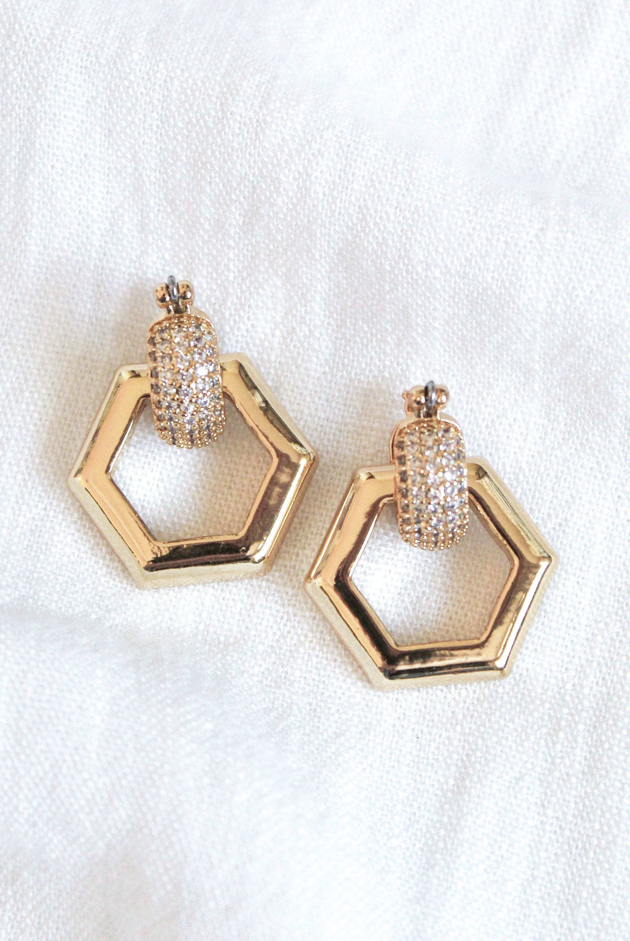 Kinsey Designs Stevie Two In One Hexagon Hoops-Earrings-Kinsey Designs-Deja Nu Boutique, Women's Fashion Boutique in Lampasas, Texas