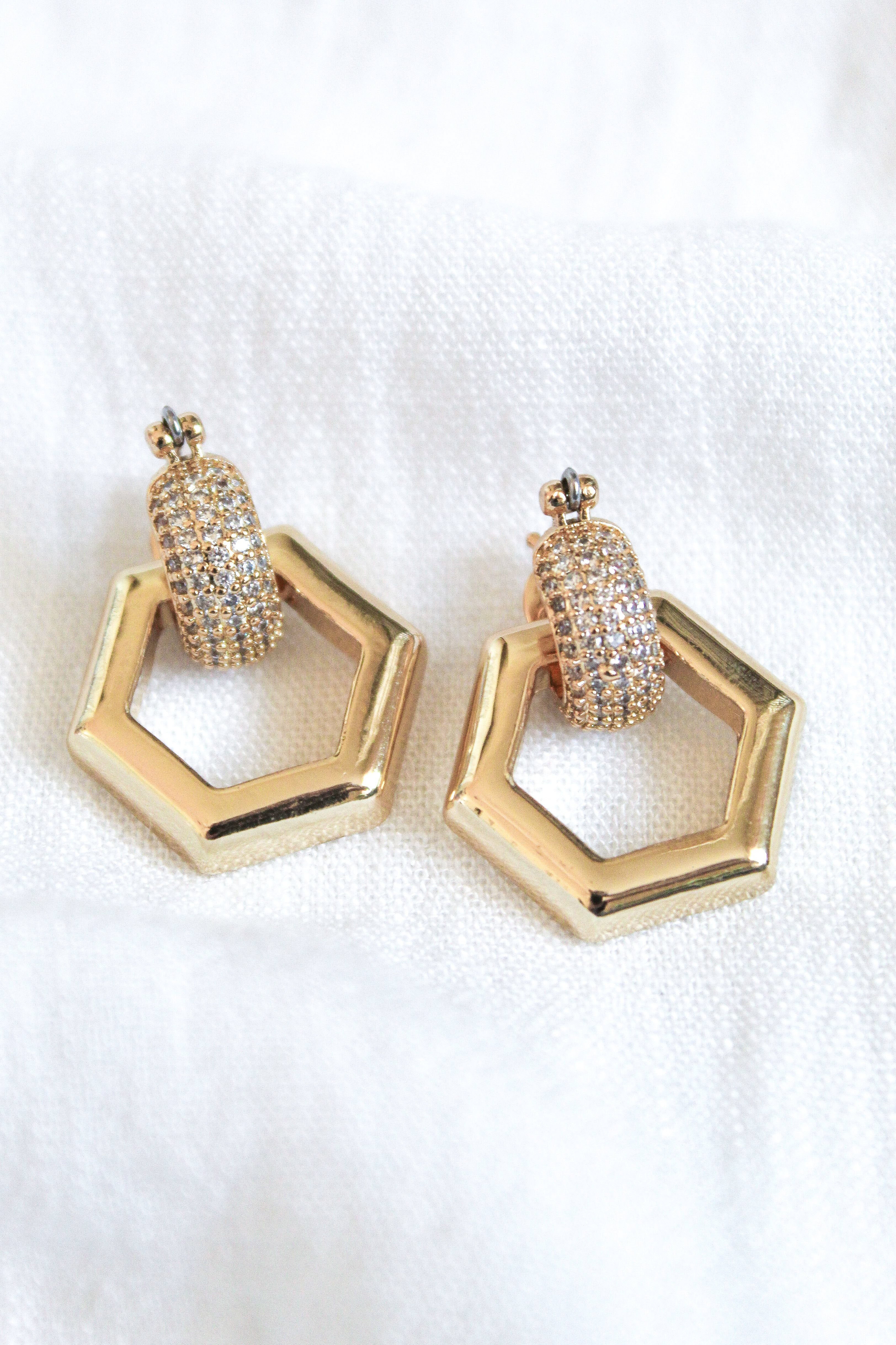 Kinsey Designs Stevie Two In One Hexagon Hoops-Earrings-Kinsey Designs-Deja Nu Boutique, Women's Fashion Boutique in Lampasas, Texas