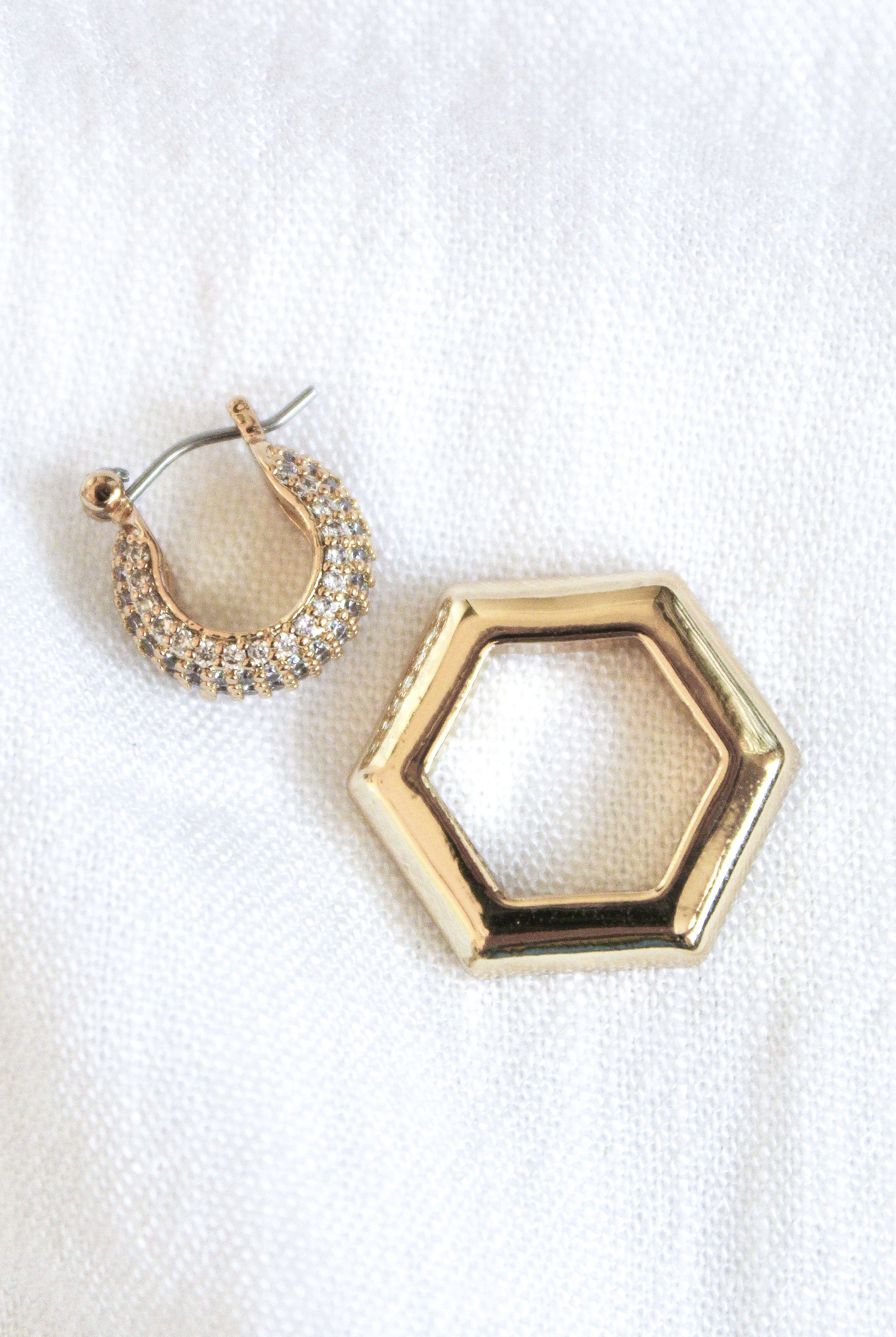 Kinsey Designs Stevie Two In One Hexagon Hoops-Earrings-Kinsey Designs-Deja Nu Boutique, Women's Fashion Boutique in Lampasas, Texas
