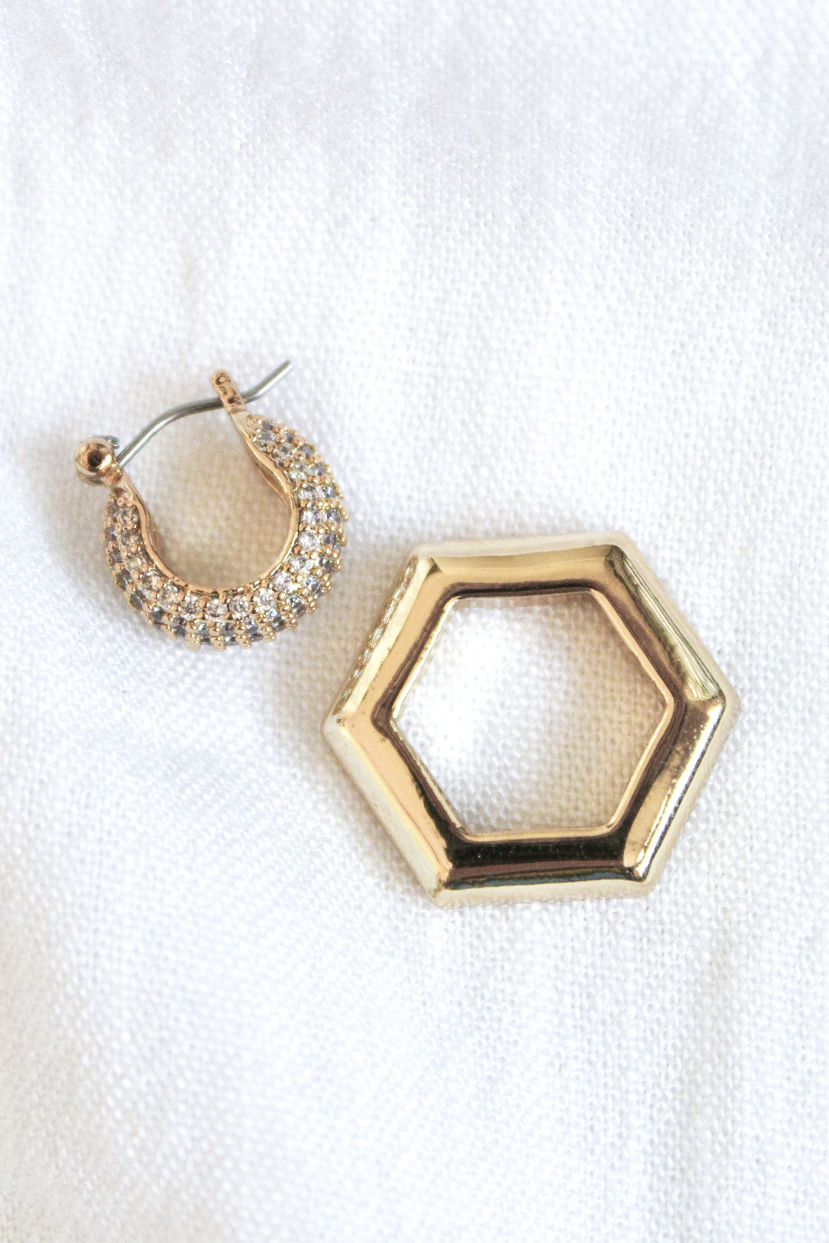 Kinsey Designs Stevie Two In One Hexagon Hoops-Earrings-Kinsey Designs-Deja Nu Boutique, Women's Fashion Boutique in Lampasas, Texas