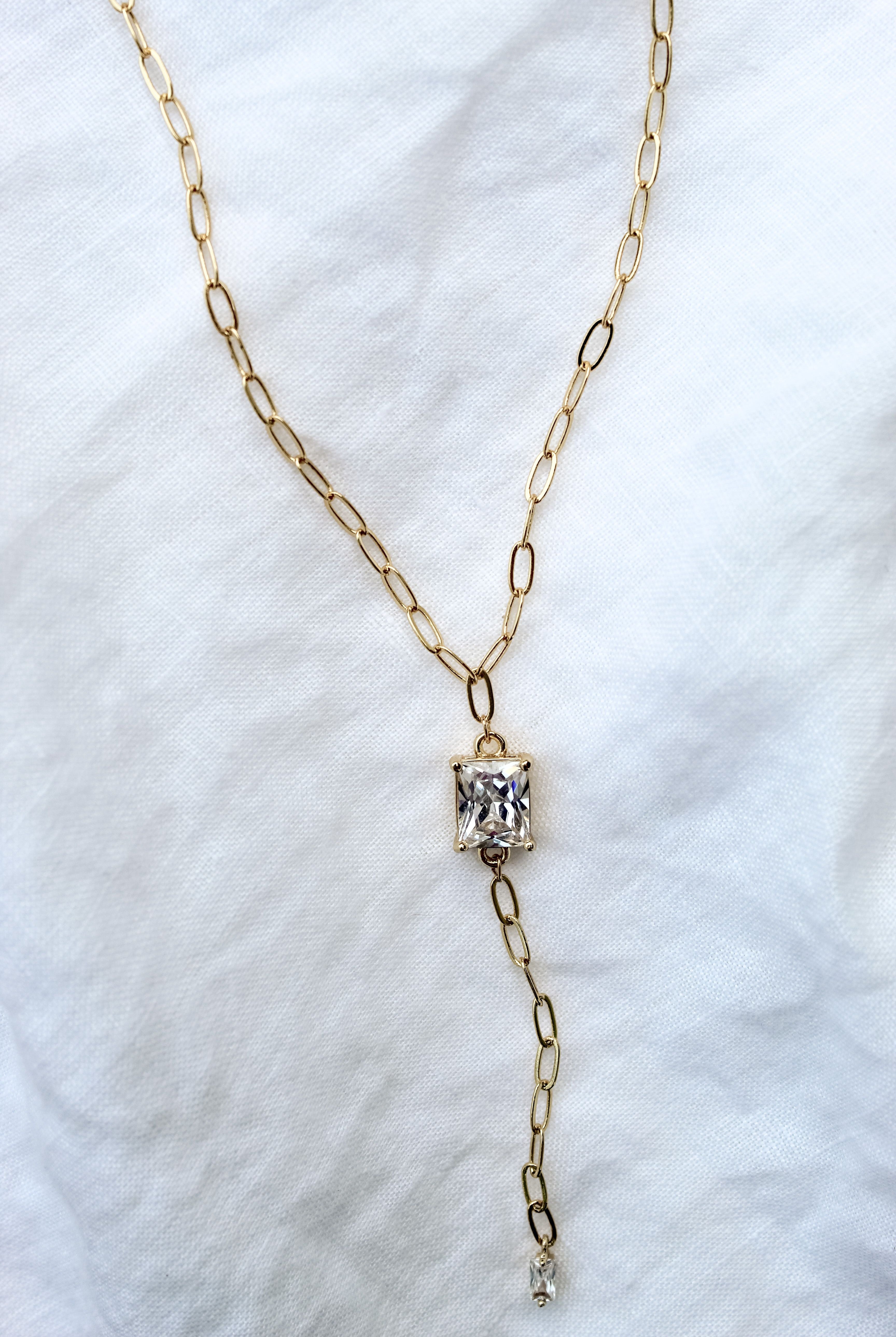 Kinsey Designs Yara Lariat With Marquise Cubic Zirconia-Necklaces-Kinsey Designs-Deja Nu Boutique, Women's Fashion Boutique in Lampasas, Texas