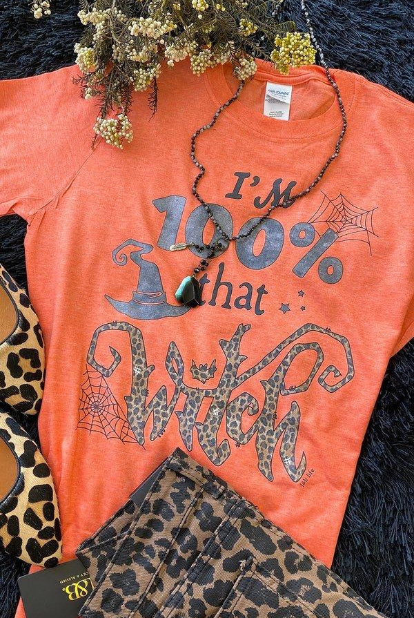 L And B Tees Orange Halloween Witch Tee-Graphic Tees-L and B Tees-Deja Nu Boutique, Women's Fashion Boutique in Lampasas, Texas