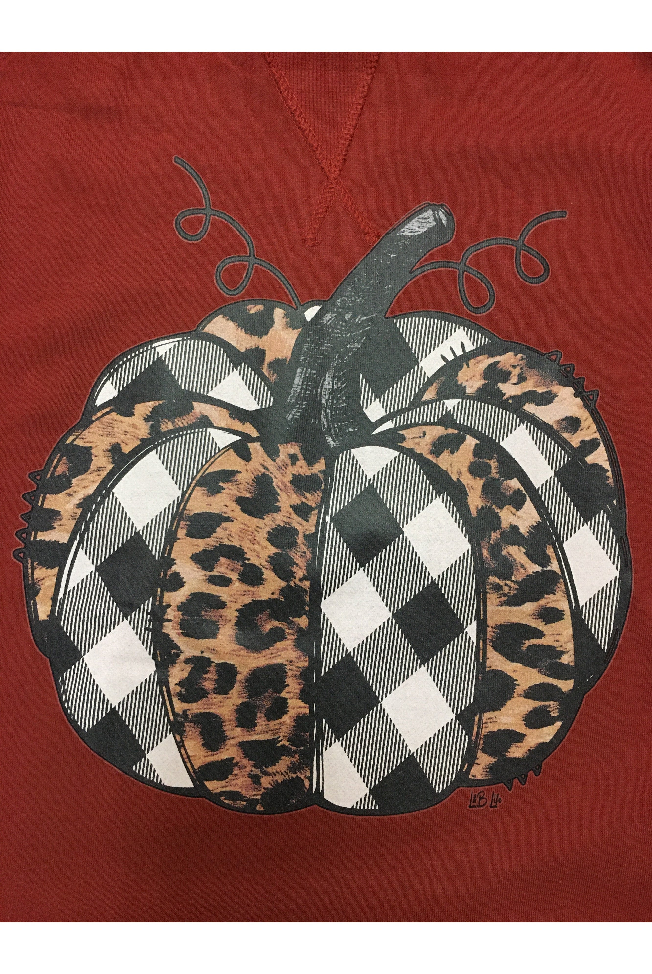 L and B Tees Rust Pumpkin Sweatshirt-Graphic Sweaters-L and B Tees-Deja Nu Boutique, Women's Fashion Boutique in Lampasas, Texas