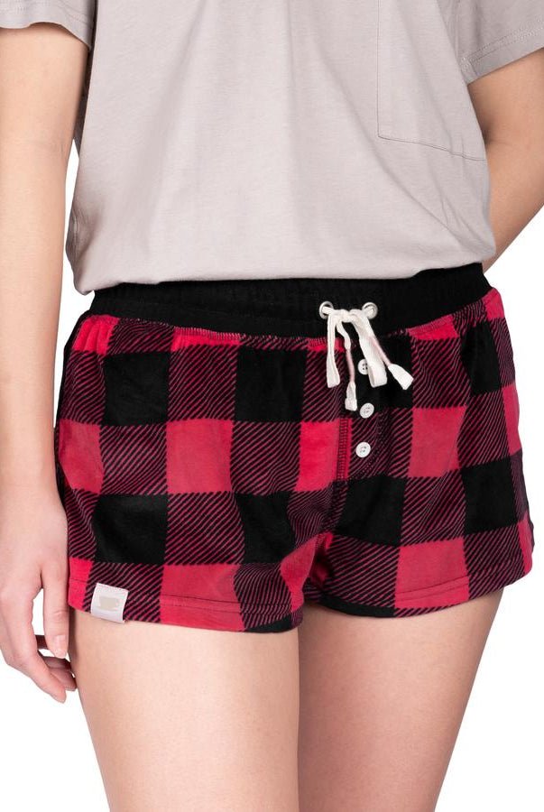 Latte Love Buffalo Plaid Shorts-Lounge Wear-Latte Love-Deja Nu Boutique, Women's Fashion Boutique in Lampasas, Texas