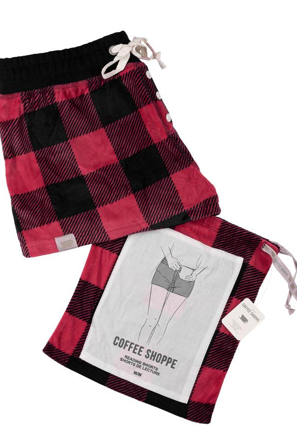 Latte Love Buffalo Plaid Shorts-Lounge Wear-Latte Love-Deja Nu Boutique, Women's Fashion Boutique in Lampasas, Texas