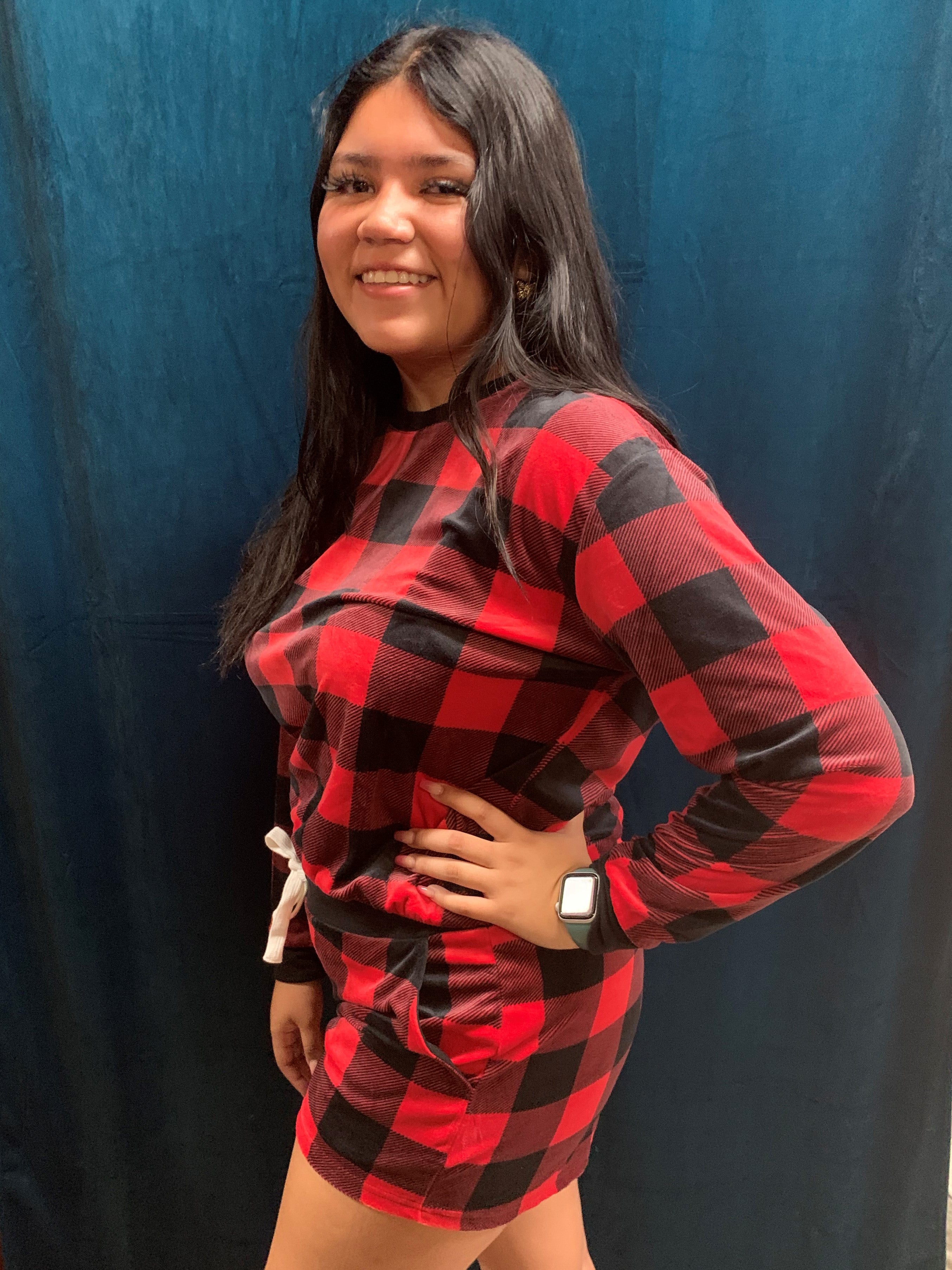 Latte Love Buffalo Plaid Sweatshirt-Sleepwear-Latte Love-Deja Nu Boutique, Women's Fashion Boutique in Lampasas, Texas