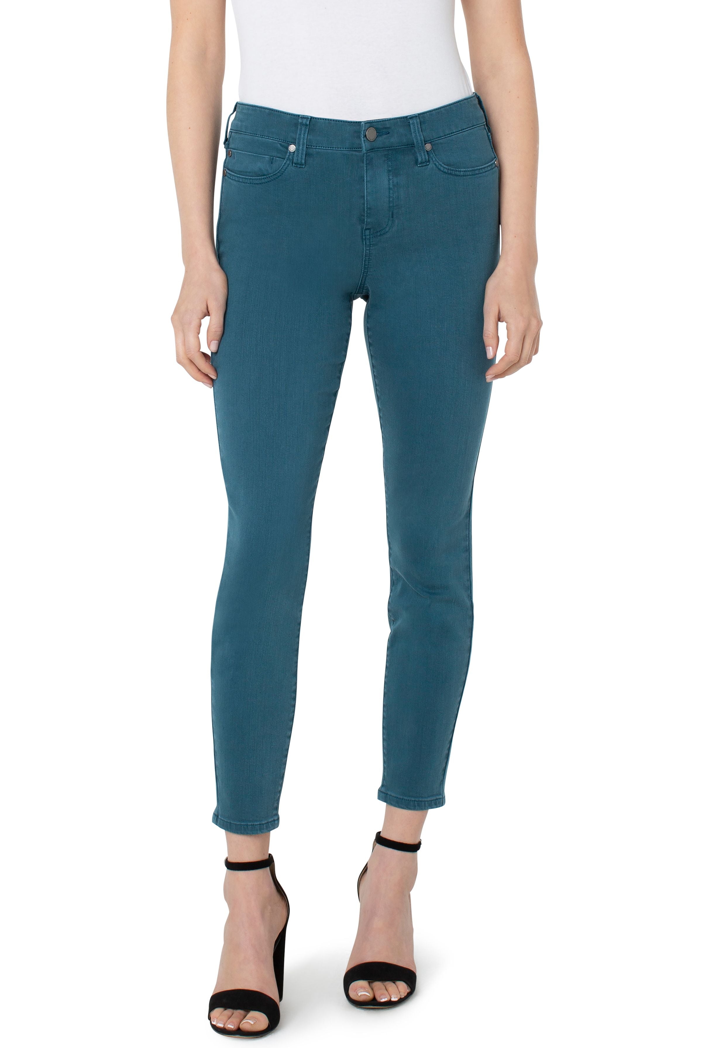 Liverpool Abby Ankle Skinny High Performance Denim In Jet Stream Blue-Bottoms-Liverpool-Deja Nu Boutique, Women's Fashion Boutique in Lampasas, Texas