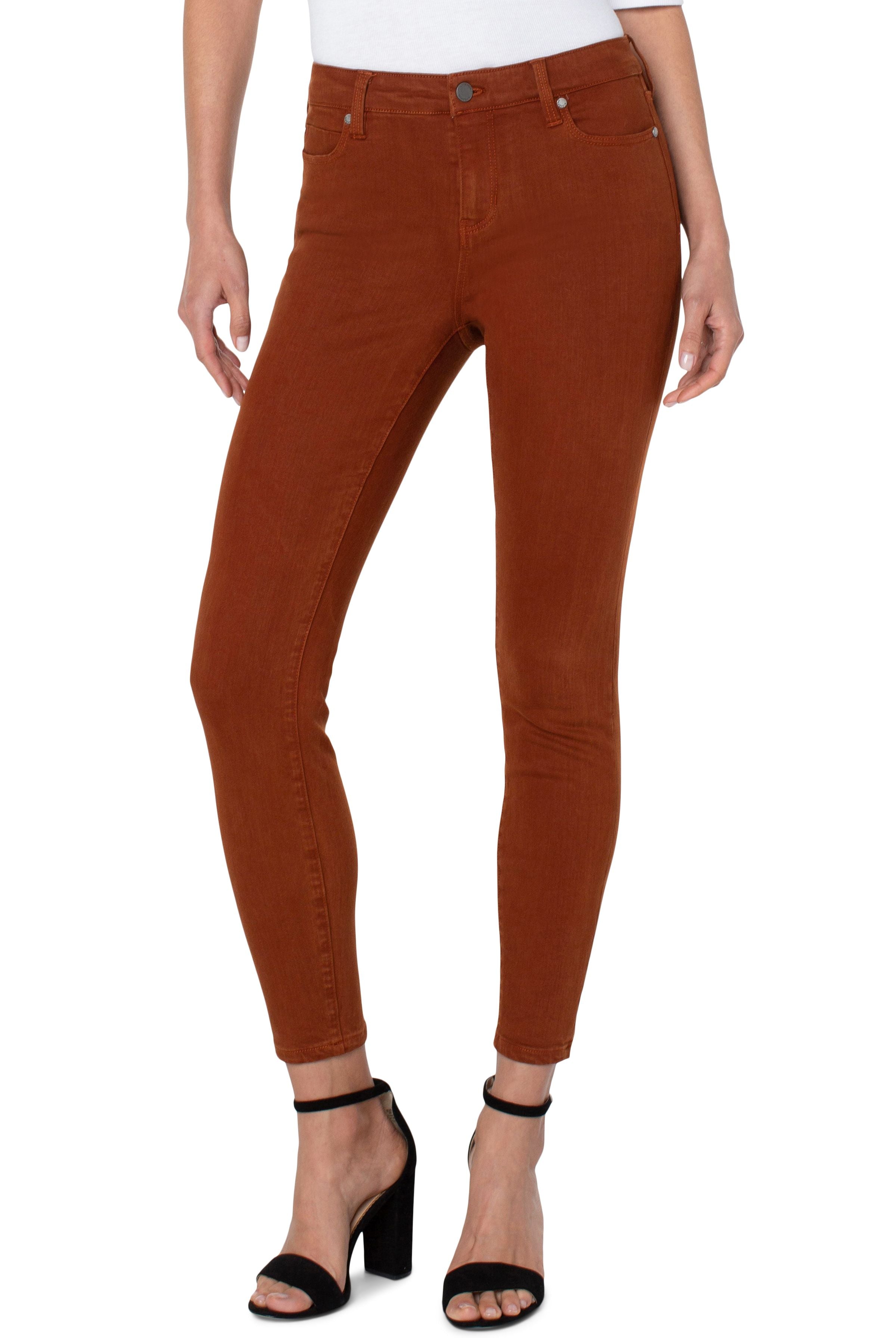 Liverpool Abby Ankle Skinny In Cognac-Bottoms-Liverpool-Deja Nu Boutique, Women's Fashion Boutique in Lampasas, Texas