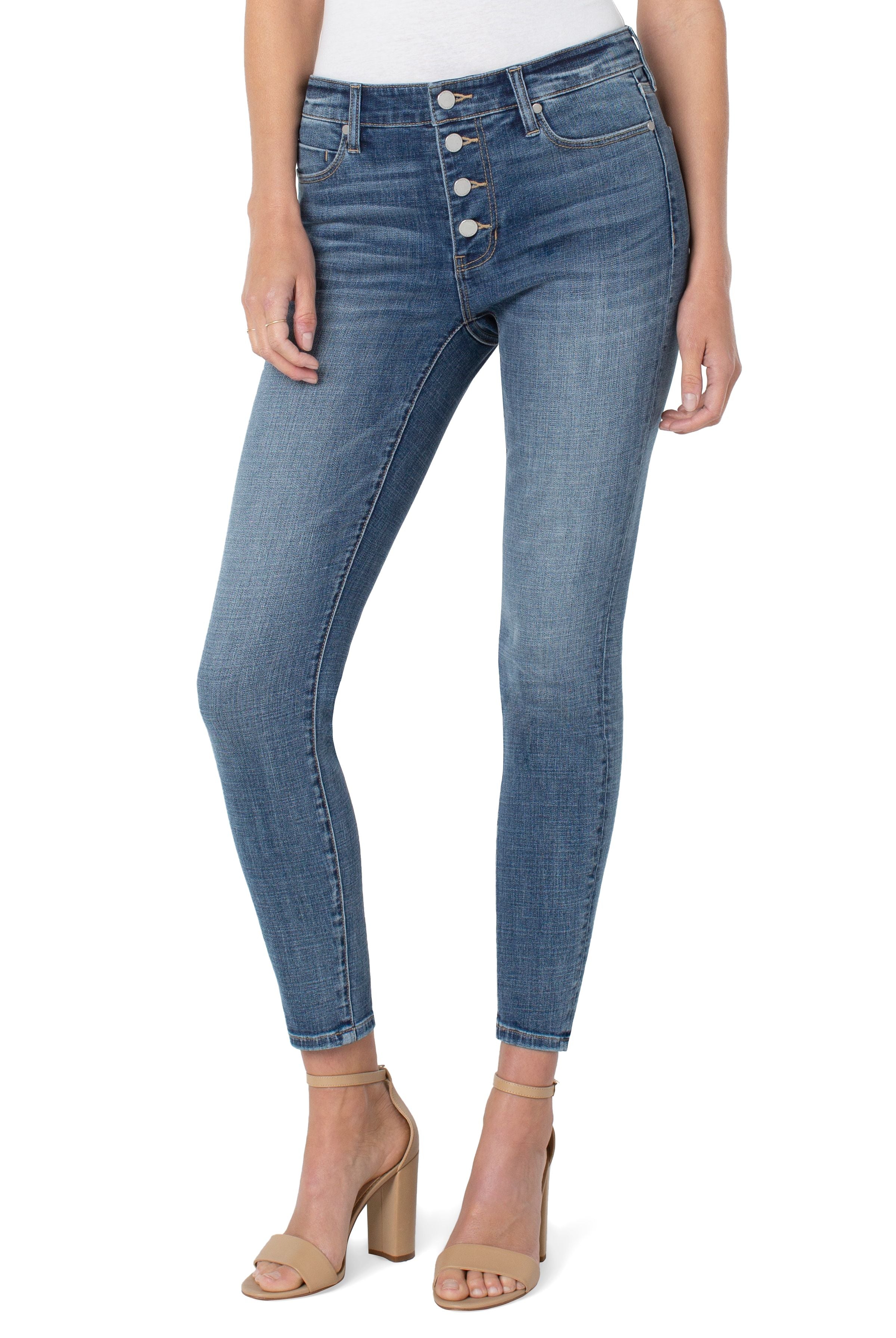 Liverpool Abby High Rise Ankle Skinny With Exposed Button And Cut In Perry-Bottoms-Liverpool-Deja Nu Boutique, Women's Fashion Boutique in Lampasas, Texas